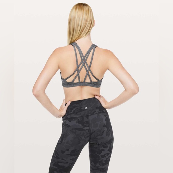 SOLD Lululemon Free To Be Serene Bra *High Neck in Heathered Black Size 8 - Picture 2 of 8